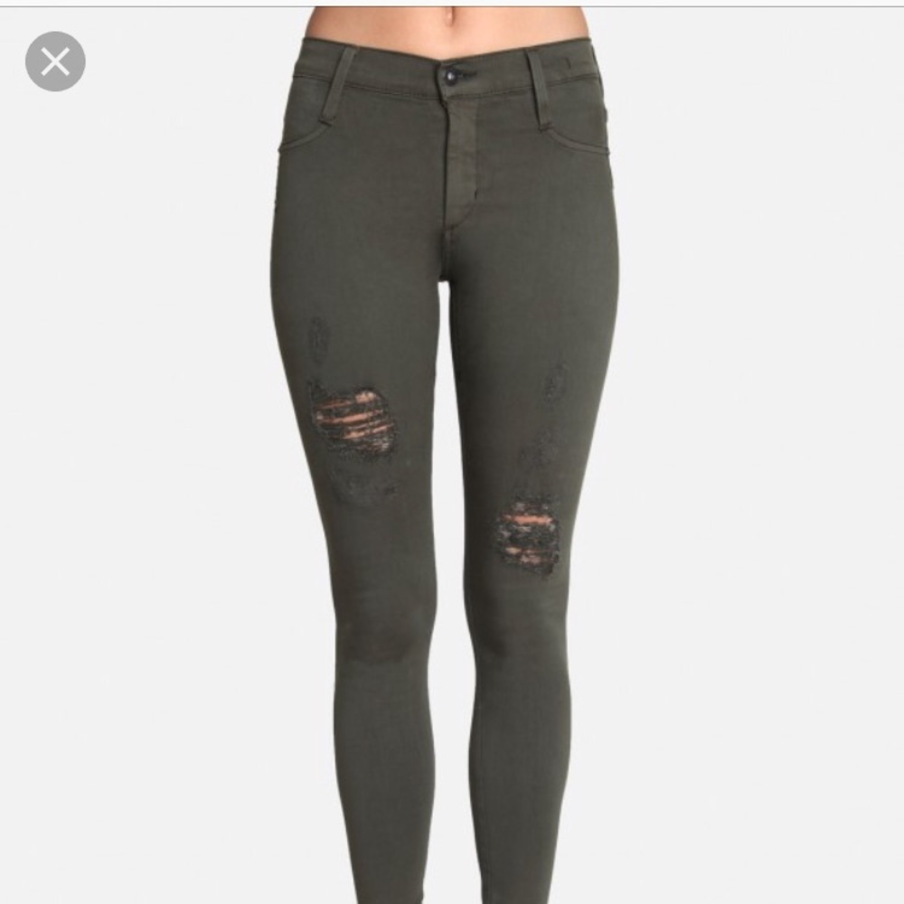 James jeans Twiggy in distressed army green